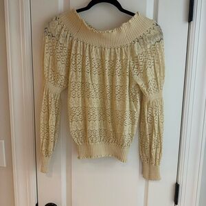 Zara Gently used - Off-the-Shoulder Cream Sweater